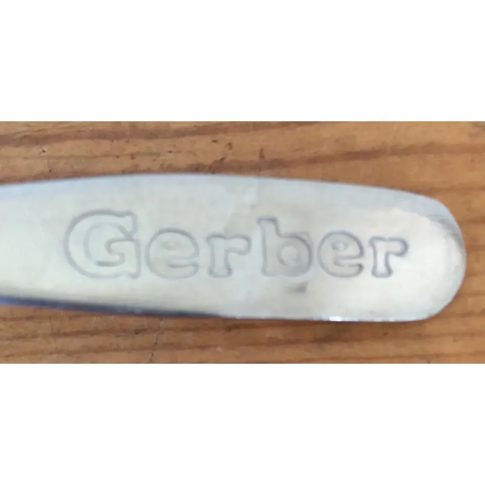 Set of 5 Vintage Gerber Stainless Colorful Baby Kids Infant Feeding Spoons 5.5